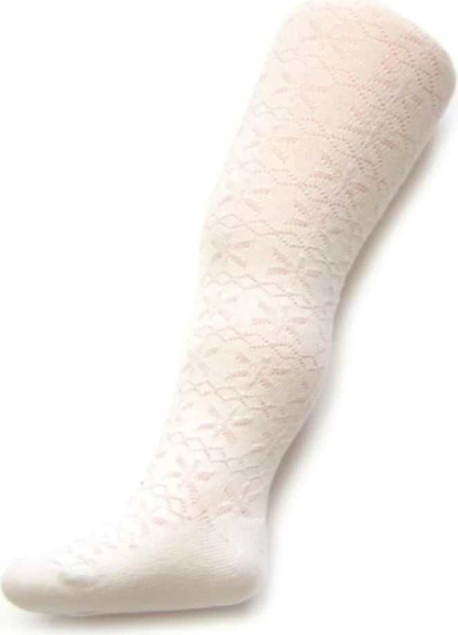 Çorape të gjata bebe, New Baby, jacquard, 80% pambuk, madhësia 68 (4-6 muaj), për vajza, të bardha