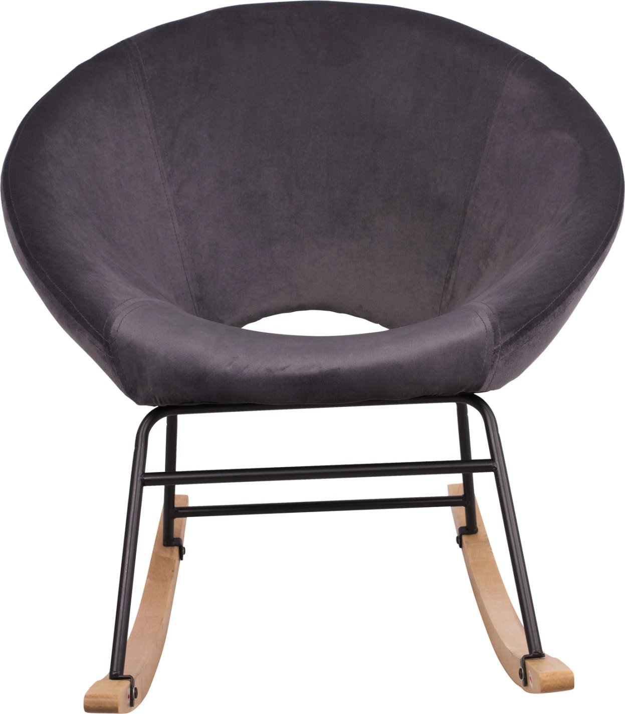 Karrige lëkundëse kadifeje Paulina FH8399.01, gri, 76x86x76cm