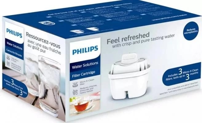 Filtra uji Philips Micro X-Clean, 3 copë, të bardhë