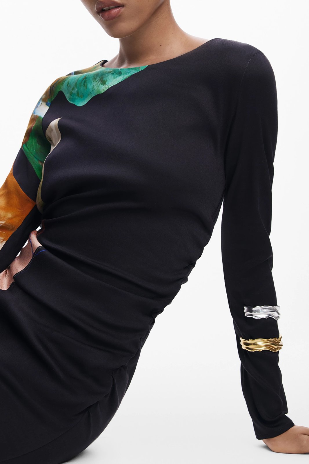 Fustan për femra DESIGUAL, i gjatë, i zi