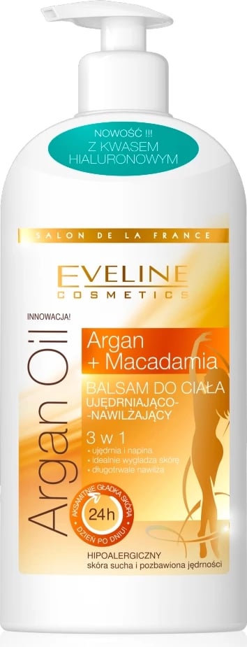 Balsam trupi Eveline Cosmetics Argan + Macadamia për femra, 350ml