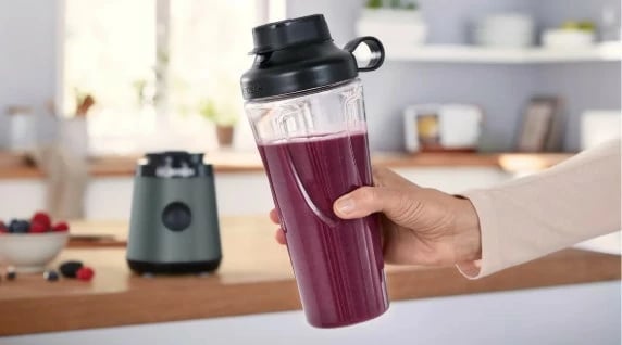 Blender tavoline mini, Bosch, MMB2111S, 0.6 L, 450 W, shishe ToGo, e zezë/argjendtë