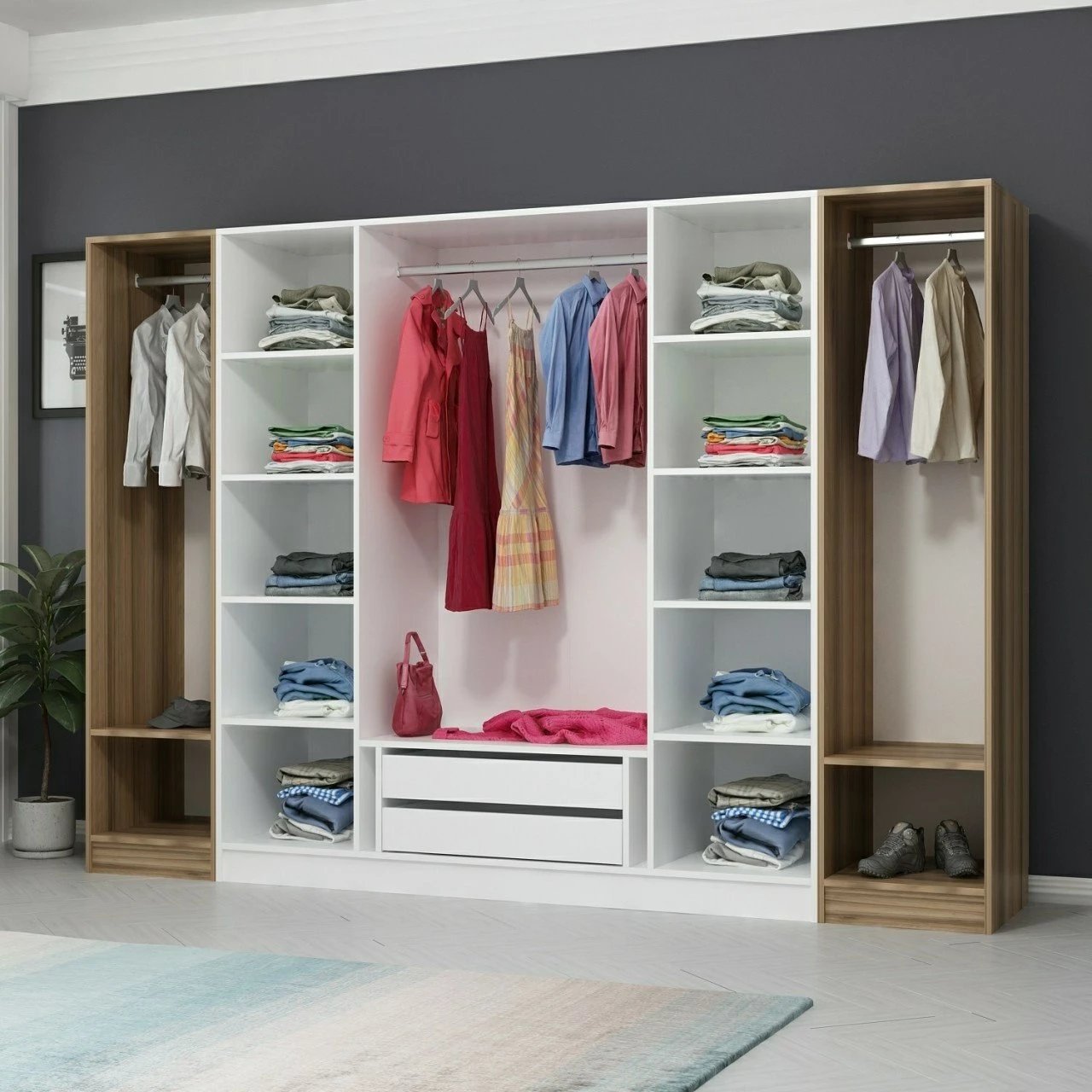 Dollap Skye Decor, i bardhë, Kale - 3077