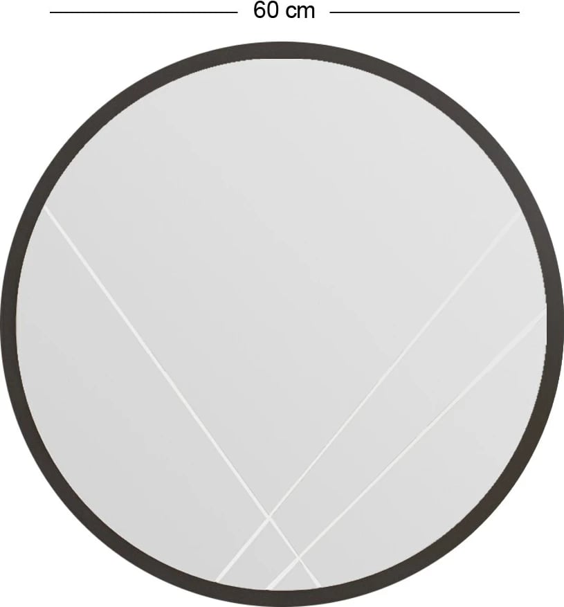 Pasqyrë e rrumbullakët, kornizë e zezë, Skye Decor, Gabel