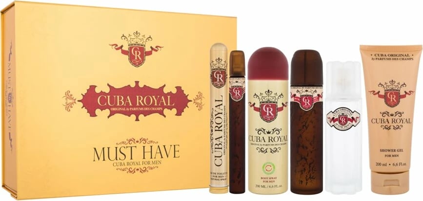 Set Eau de Toilette për meshkuj Cuba, 100ml + 35ml Edt, 100ml aftershave lotion, 200ml shower gel, 200ml deodorant
