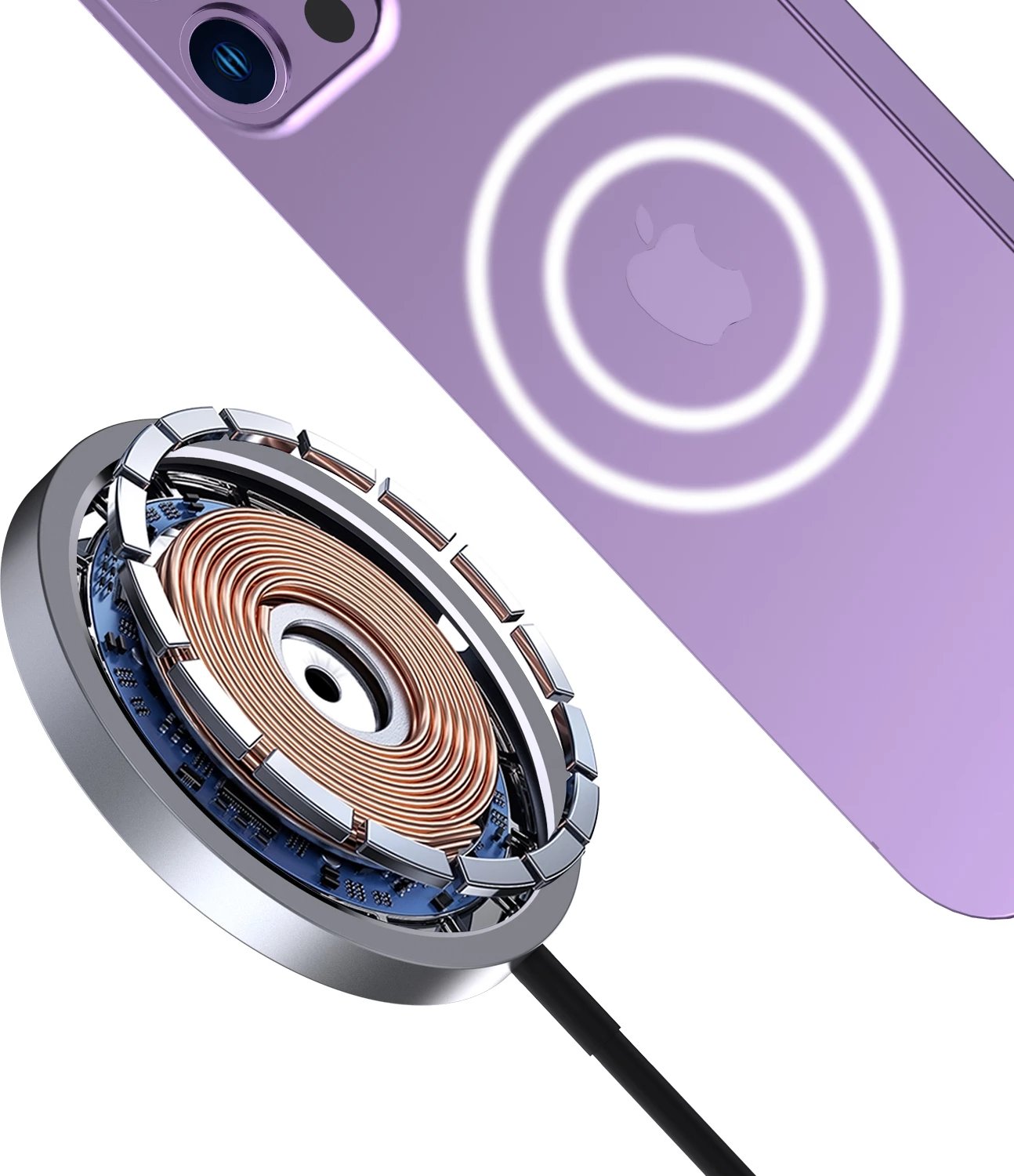 Karikues pa tela MagSafe, Dudao A12XS, 15W, USB-C PD, e zezë