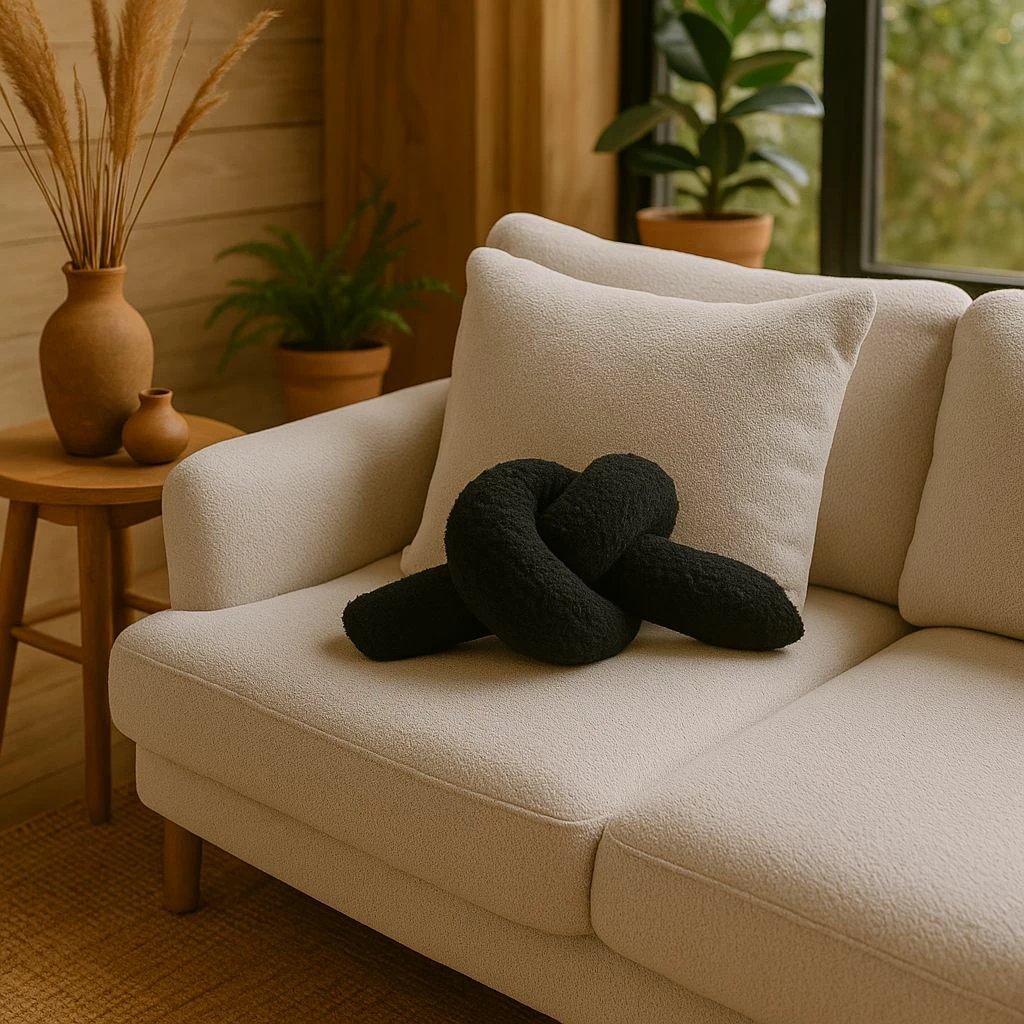 Jastëk dekorativ nyje, i zi, Evila Originals