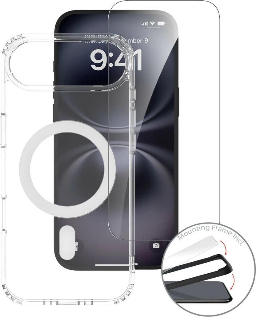 Mbështjellës 4smarts 360 Premium Protection Set për Apple iPhone Air, transparent