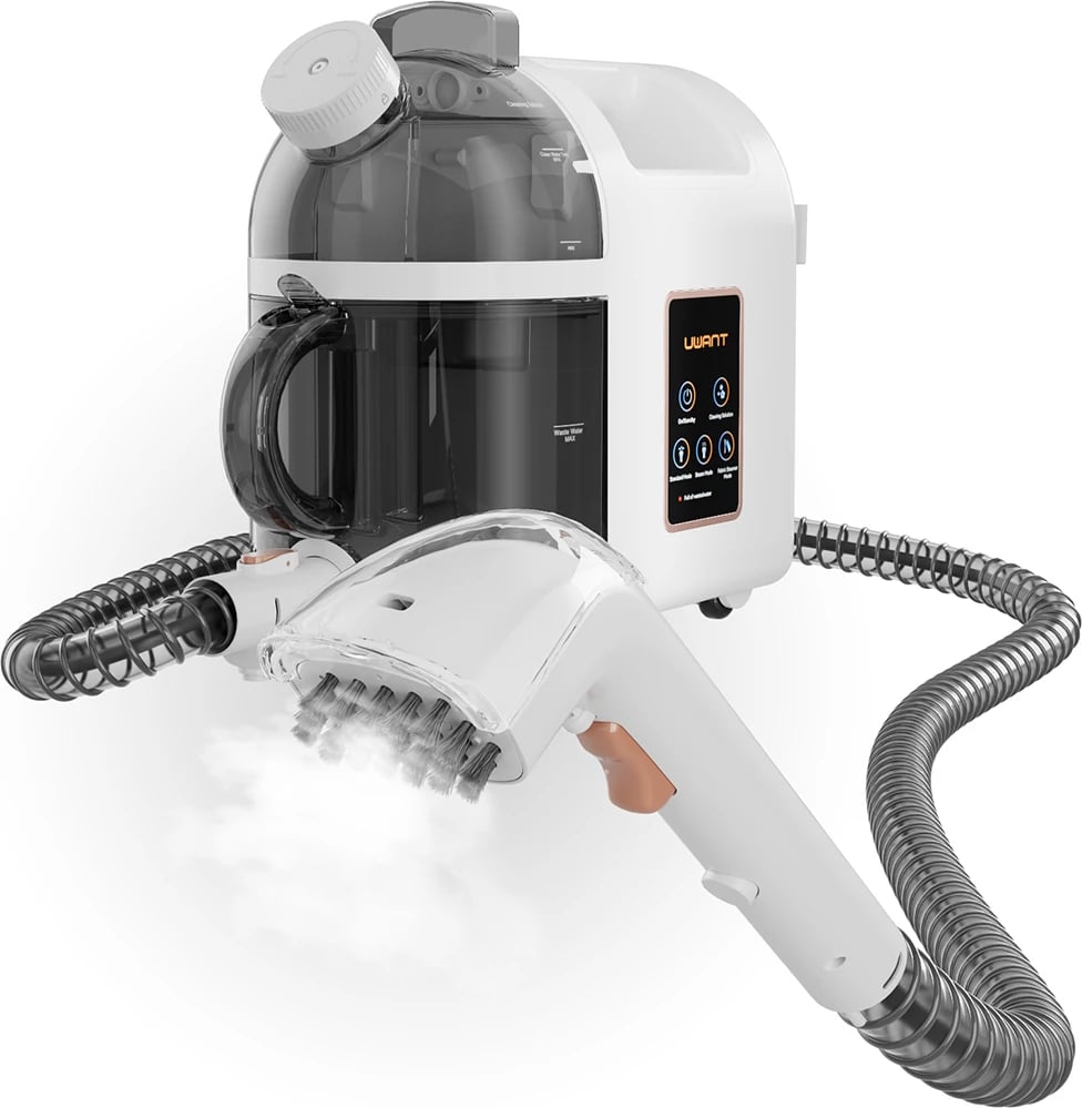 Fshesë me avull dhe korrent UWANT B200, 1900W, 12000Pa, me funksion pastrimi të thellë me avull, e bardhë, set aksesorësh Fshesë me avull dhe korrent UWANT B200, 1900W, 12000Pa, me funksion pastrimi të thellë me avull, e bardhë, set aksesorësh