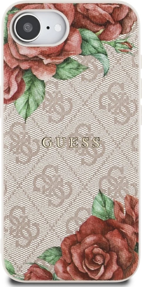 Mbështjellës Guess 4G Flowers Print MagSafe për iPhone 16e, Rozë Mbështjellës Guess 4G Flowers Print MagSafe për iPhone 16e, Rozë