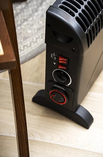 Ngrohës konvektor, Adler, MS 7741, 2000W, 3 nivele, termostat dhe timer 24h, Turbo fan, i zi