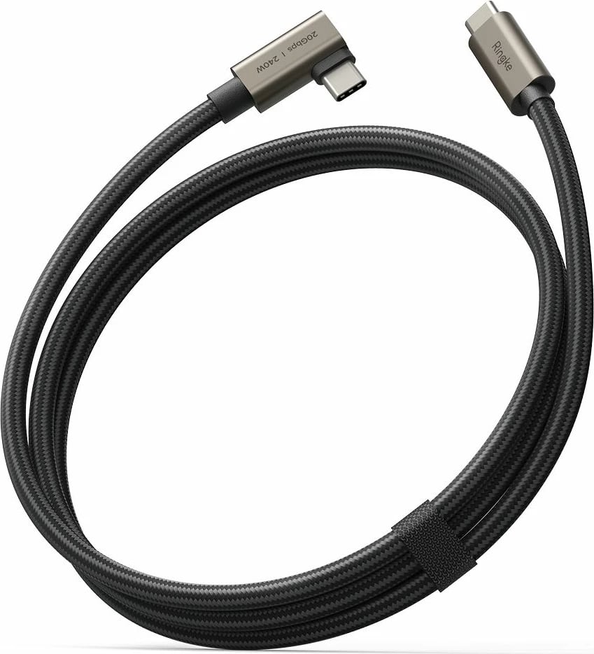 Kabllo USB-C Ringke 3.2 Gen 2x2, 1m, 240W, Power Delivery 3.1, e zezë
