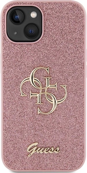 Mbështjellës Guess Glitter Script Big 4G për iPhone 15, Rozë Mbështjellës Guess Glitter Script Big 4G për iPhone 15, Rozë
