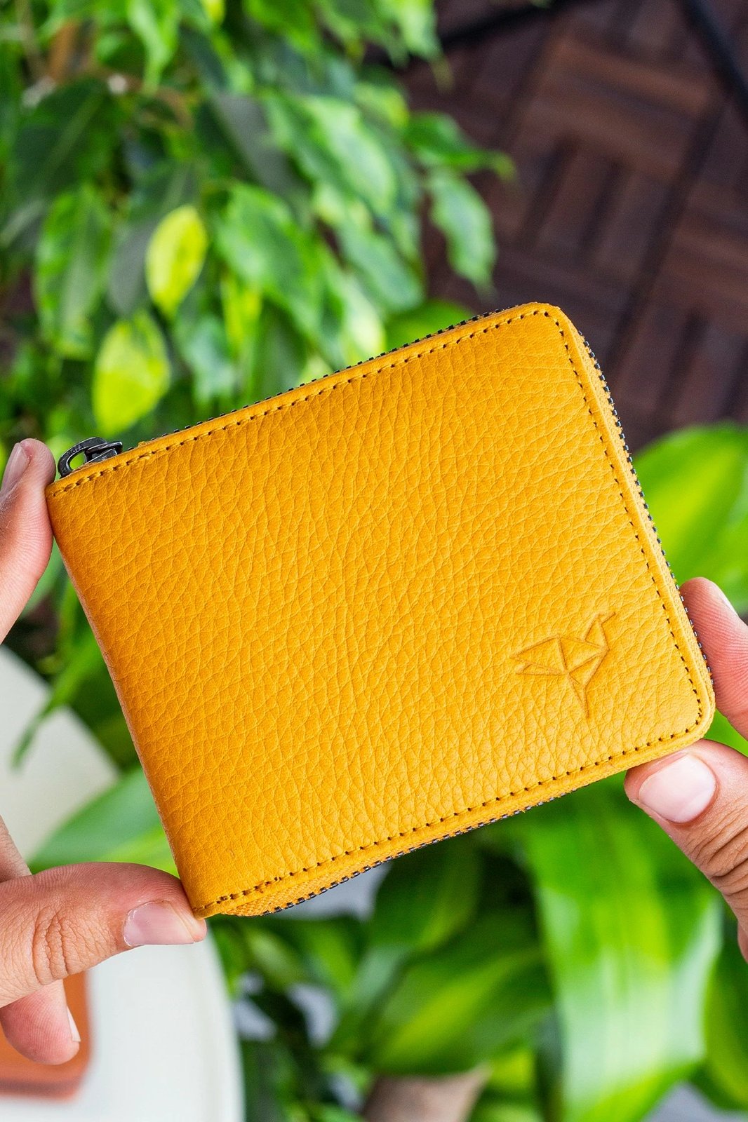 Portofol unisex Zoozie Bags, ngjyrë mustard, Carole