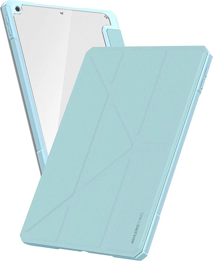 Mbështjellës folio AmazingThing Titan Pro për iPad Air 11" (M3, 2025/7 gen), kapak magnetik-stendë, mbajtës Apple Pencil me karikim, shpinë transparente, ngjyrë blu