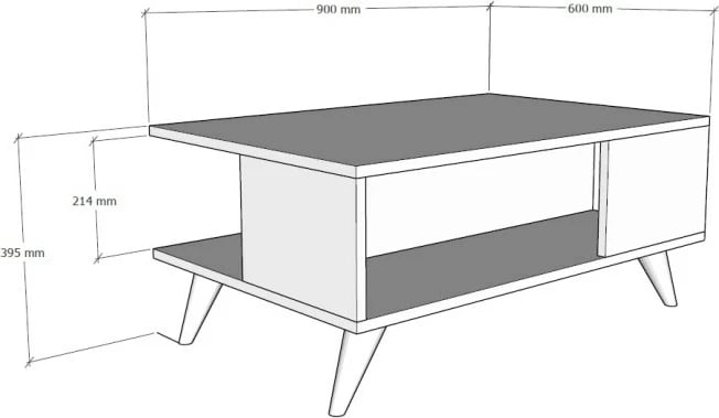 Tavolinë kafeje dy kate, ngjyrë arrë dhe e zezë, Hanah Home Yuka