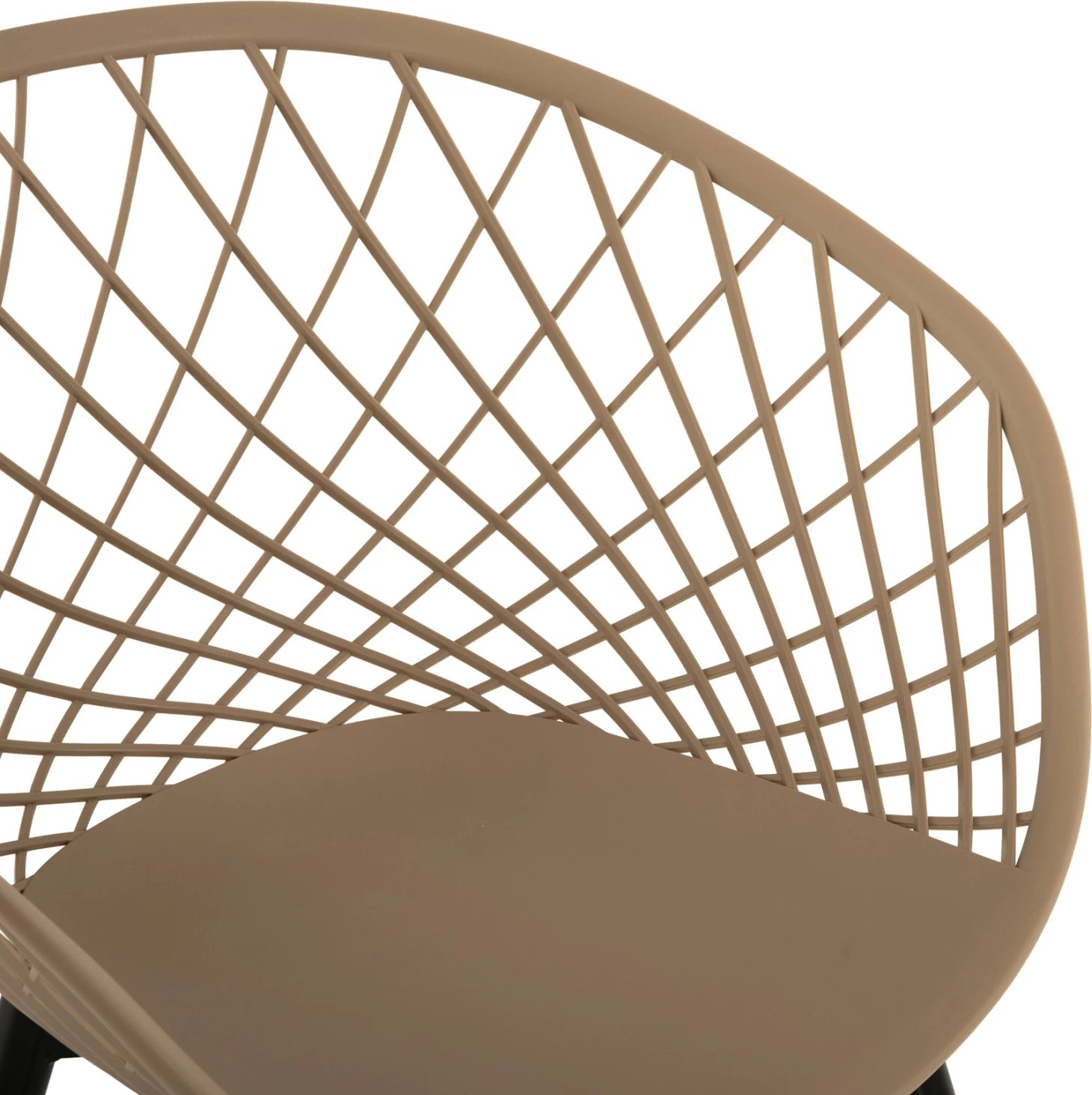 Karrige ARIADNE FH8001.23 polipropileni kapuçino-këmbë metalike të zeza 63x56x80H cm., set prej 4 copash