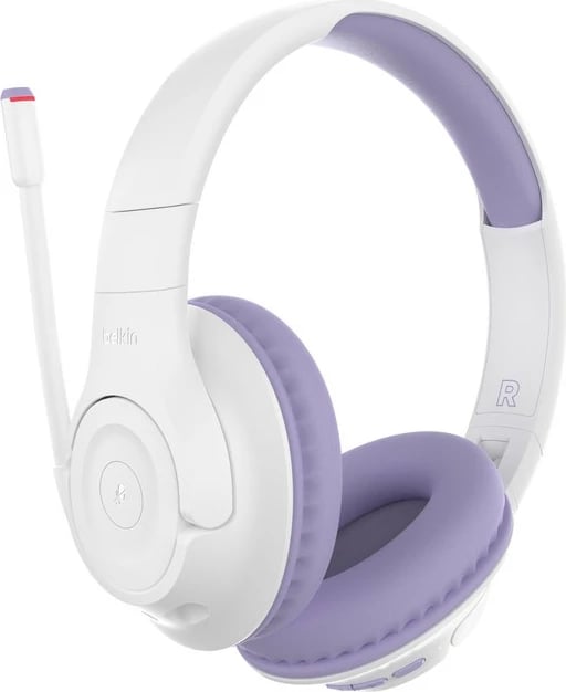 Kufje Belkin SOUNDFORM INSPIRE, wireless & me kabllo, 35 orë, mikrofon, për fëmijë, lavender/bardhë