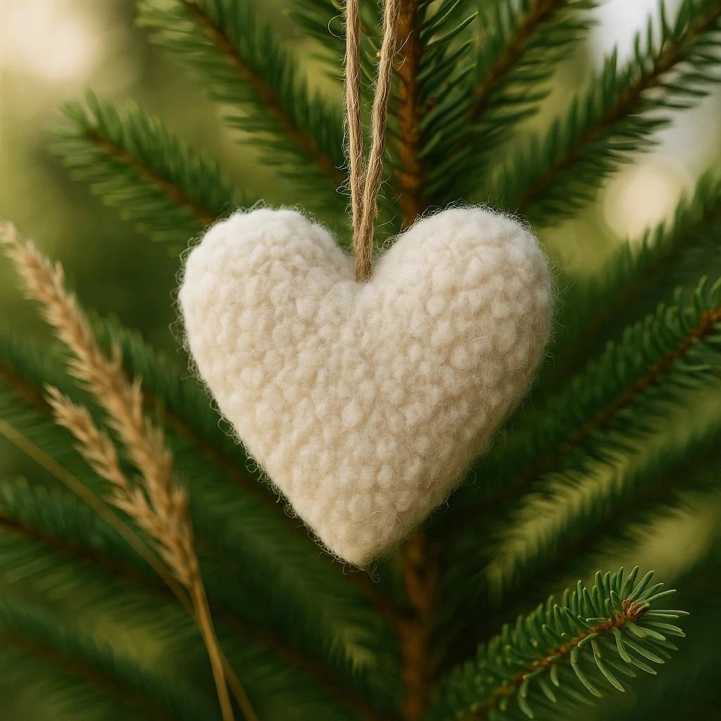 Set dekorativ për pemë të Vitit të Ri, 3 copa, ngjyrë e bardhë