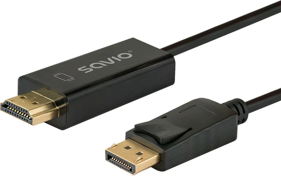 Kabllo adapter Savio CL-183 DisplayPort në HDMI, 1.5m, e zezë