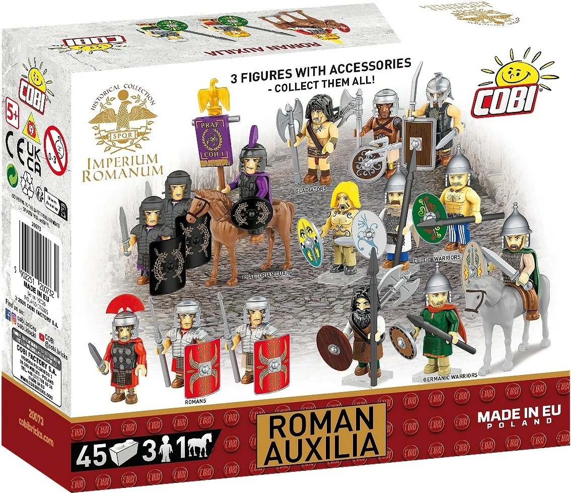 Set blloqesh ndërtimi, Cobi, COBI-20073 Roman Auxilia, 45 pjesë, 3 figurina, seri Imperium Romanum