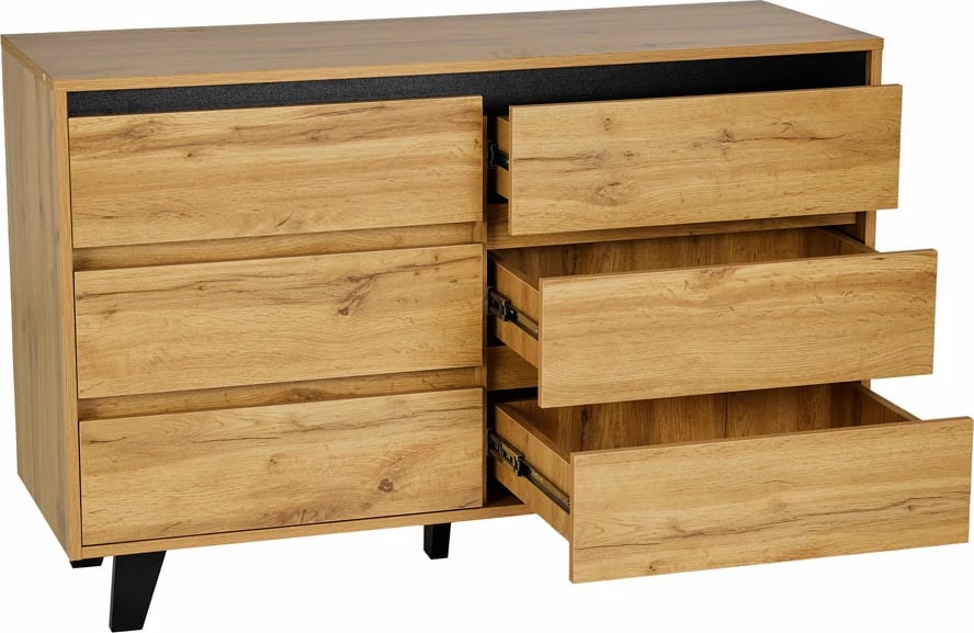 Komodë Arabica, sonoma e zezë, 110x40x73