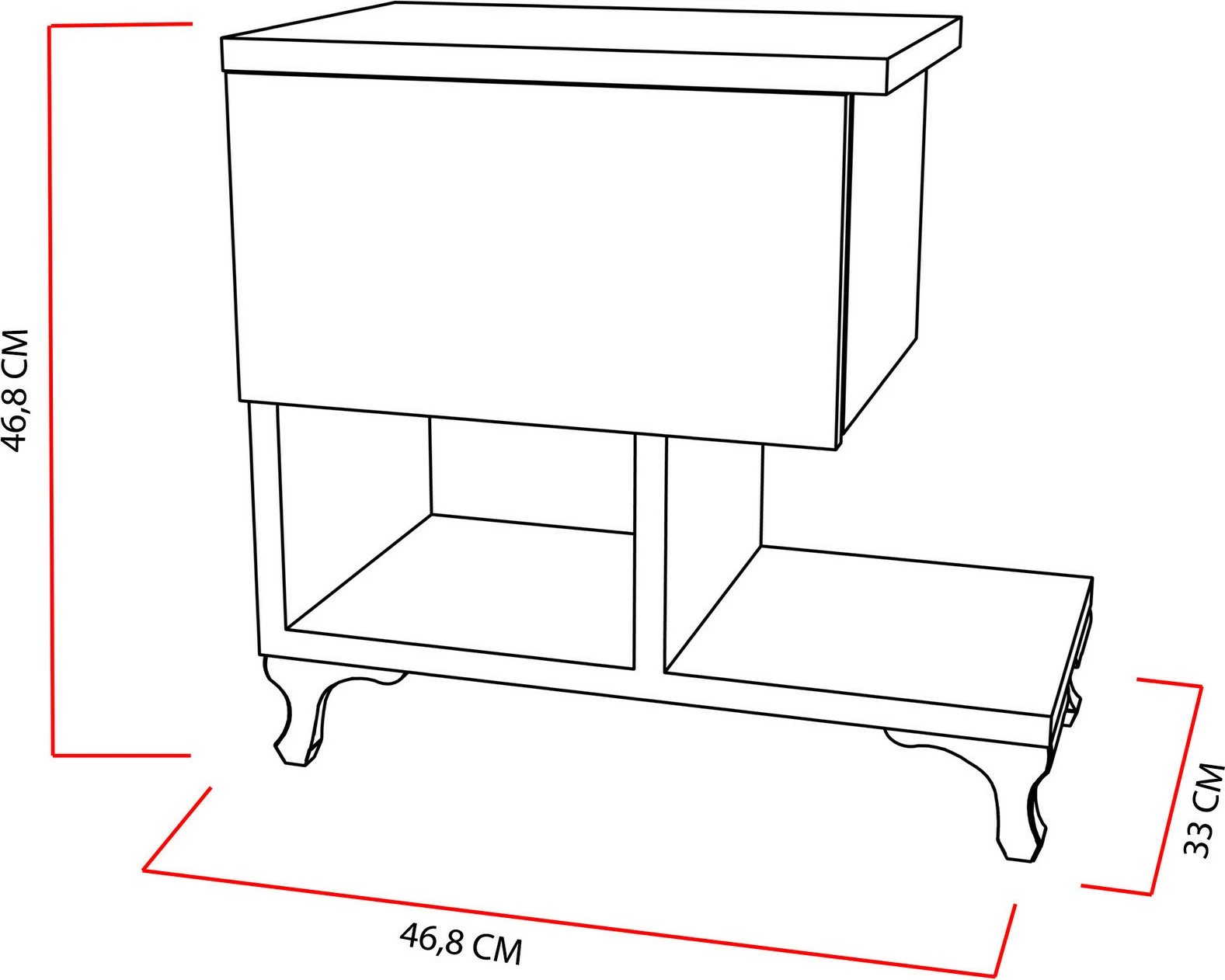 Komodinë Hanah Home, ngjyrë e bardhë, Cast