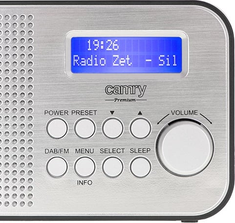 Radio portativ, Adler, CR 1179, DAB/DAB+/FM, ekran LCD, memorie 20 stacione, alarm, bateri 2000mAh, argjendtë/zezë
