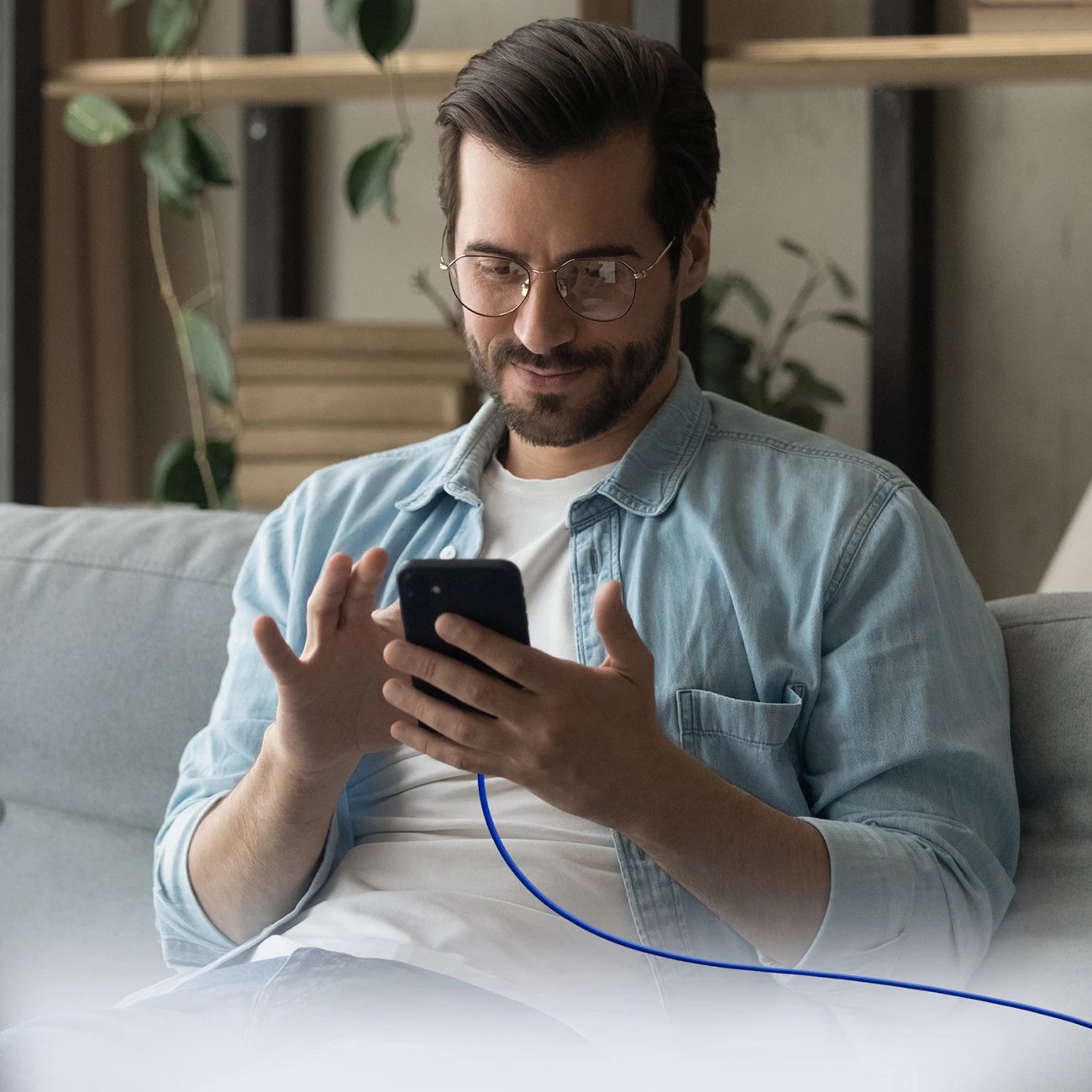 Kabllo USB-C në USB-C SBS TECABLETISSUETCCB, 1.5m, 60W, tekstil, Blu Kabllo USB-C në USB-C SBS TECABLETISSUETCCB, 1.5m, 60W, tekstil, Blu