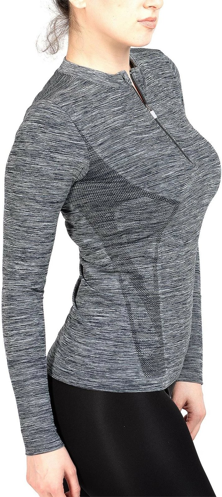 Bluzë e gjatë sportive për gra, ngjyrë gri, Jumeon 001-001383