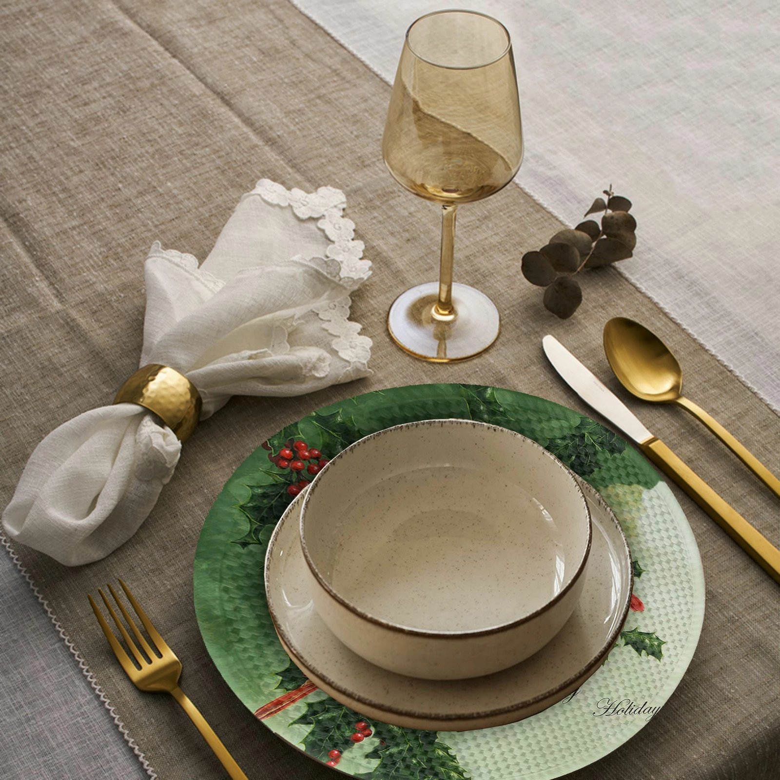 Nënshtrues tavoline Hermia Concept, shumëngjyrësh, 4 copë, 37cm