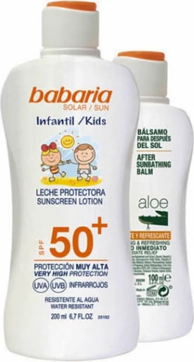 Krem dielli për fëmijë Babaria Sun Kids SPF50, set 2 copë