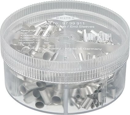 Set mëngë terminale Knipex 97 99 911, 140g, argjend, kuti plastike
