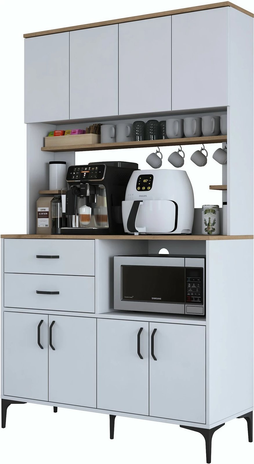 Dollap multifunksional, ngjyrë arre dhe e bardhë, Skye Decor JE208 - 3900