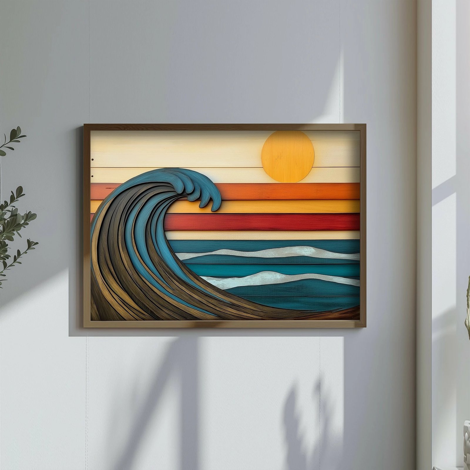 Pikturë dekorative me kornizë MDF, shumëngjyrëshe, TUN120-XL