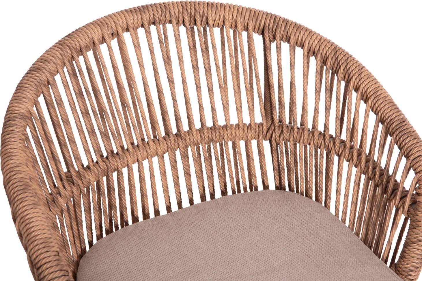 Karrige alumini ALABAMA FH6265.02 ngjyrë e bardhë-P.E. Rattan natyral-jastëk bezhë 58x61x75Hcm