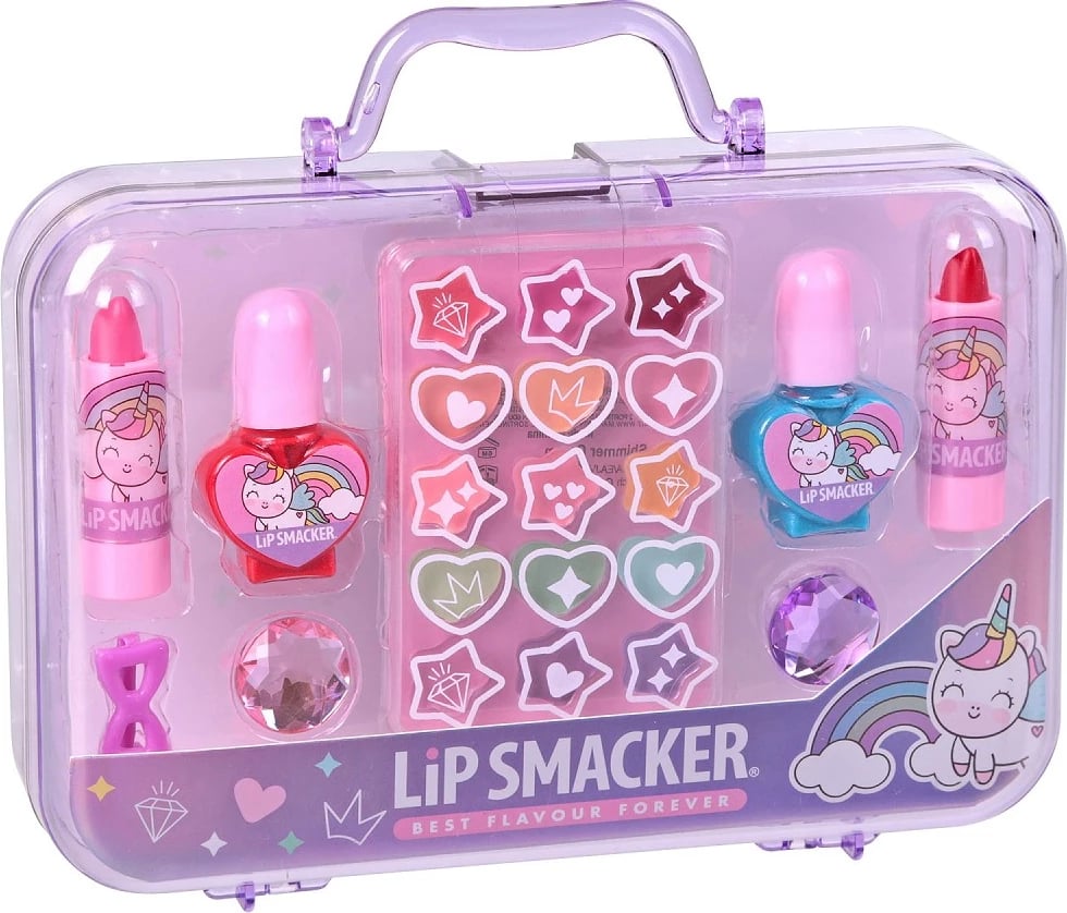 Set grimi për fëmijë Lip Smacker Mini Beauty Set për vajza, vjollcë, 24 copë