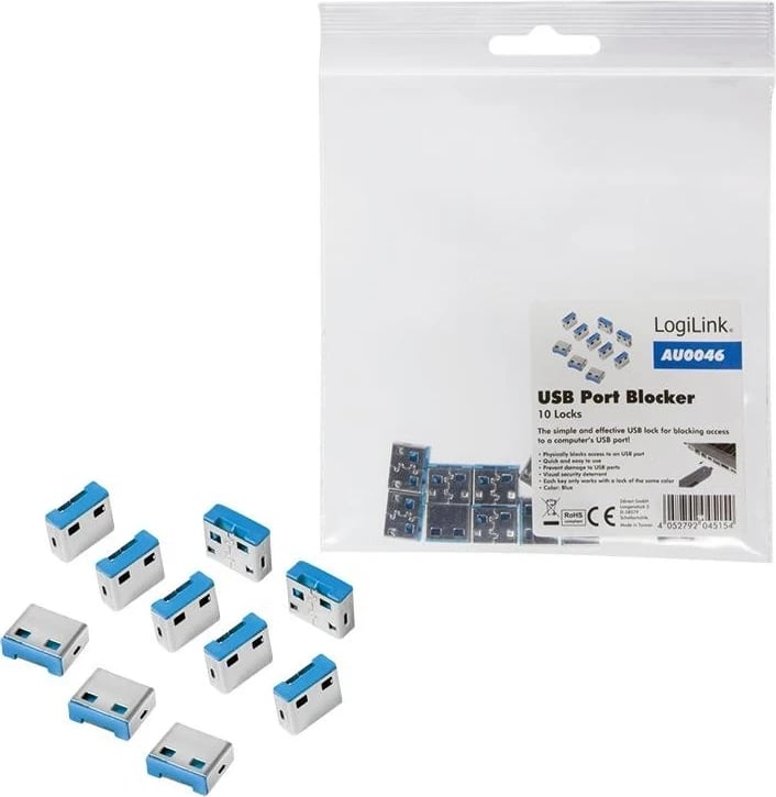 Blokadë porti USB LogiLink AU0046, ngjyrë argjendi