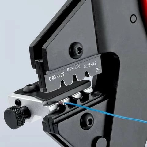 Vegël presimi Knipex Crimp-Systemzange, 200mm, kuqe/blu