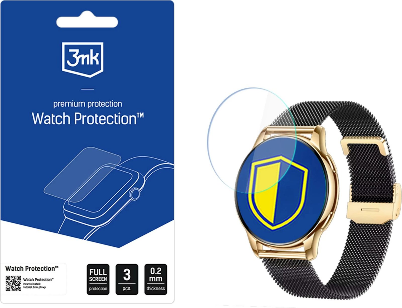 Film mbrojtës për ekran të smartwatch 3mk Protection Watch Protection ARC për Rubicon, set 3 copë