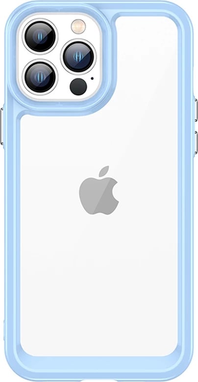 Mbështjellës Hurtel Outer Space Case për iPhone 12 Pro Max, hard cover me kornizë xheli, kaltër