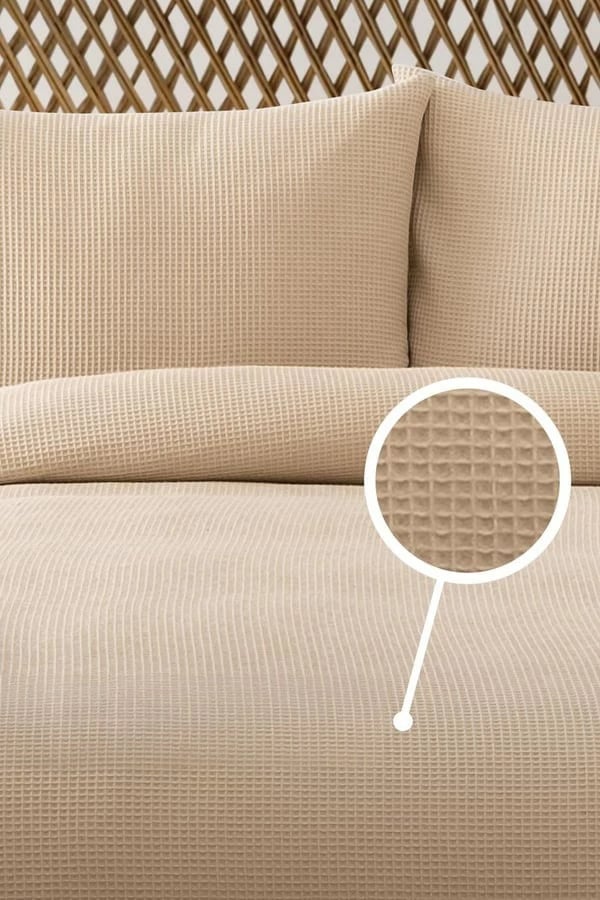 Pled Double Pique, waffle, bezhë