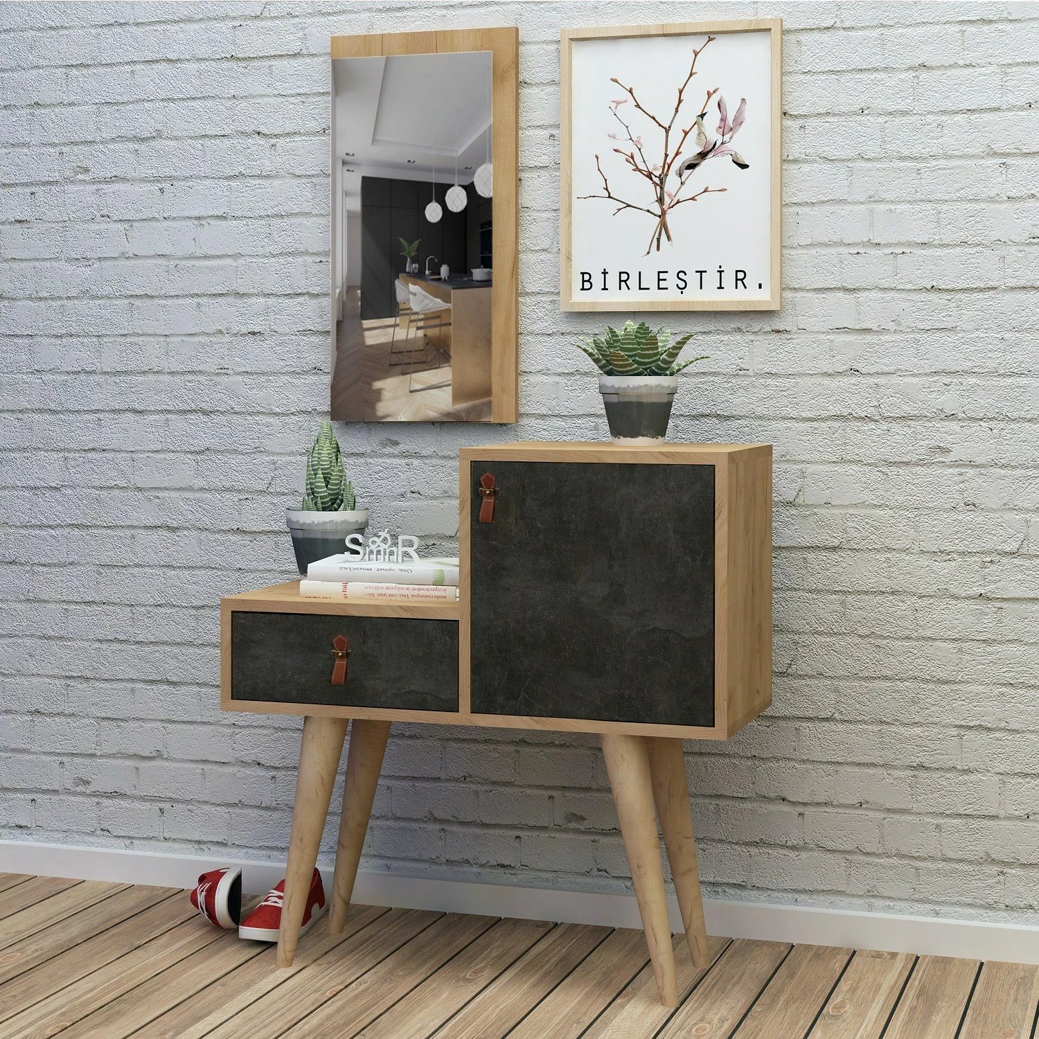 Stendë korridori Hanah Home, Janna, ngjyrë lis dhe gri e errët