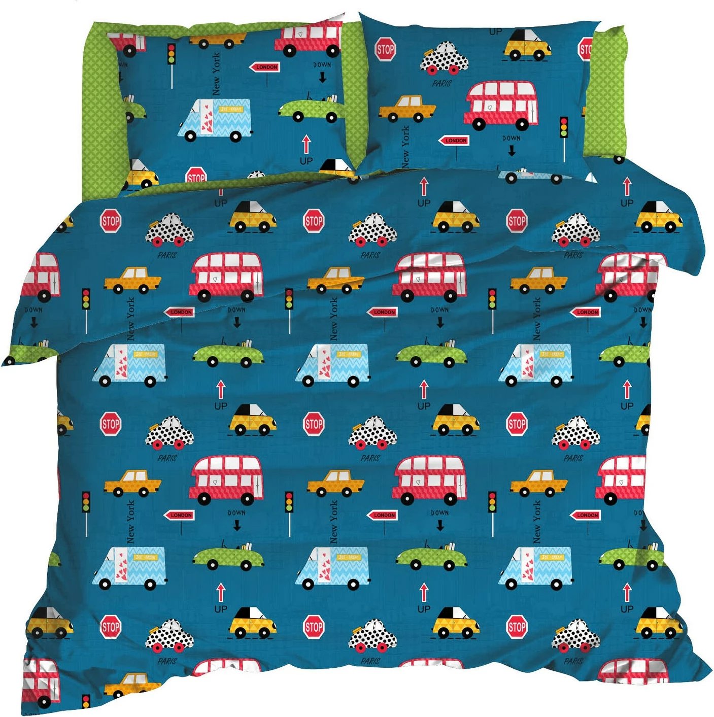 Set mbulesë për jorgan king size, L'essentiel Paula, ngjyrë kaltër (3 copë)