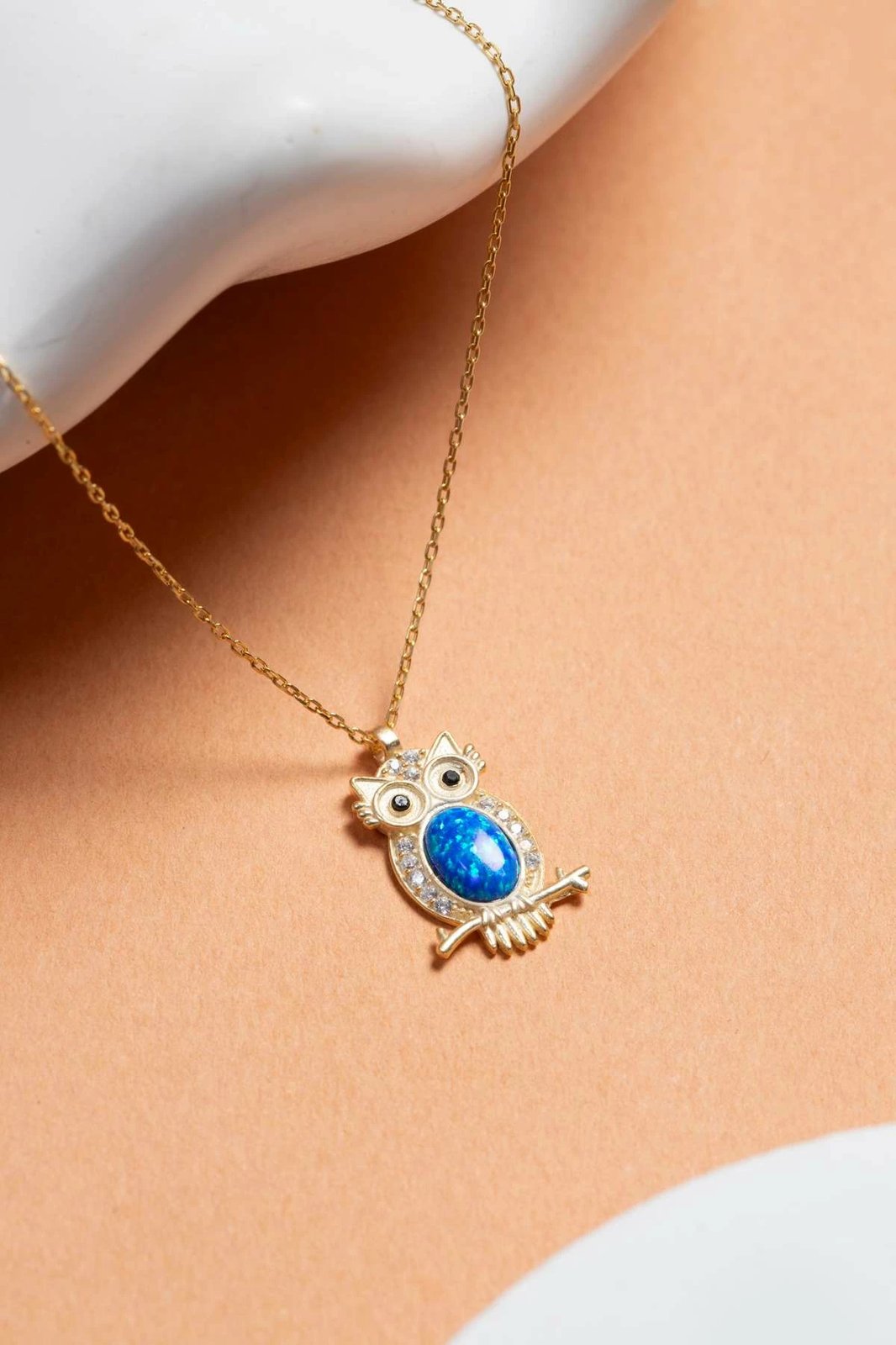 Qafore argjendi me stoli në formë buf, ngjyrë ari, Jumeon ELKSLVR7810A