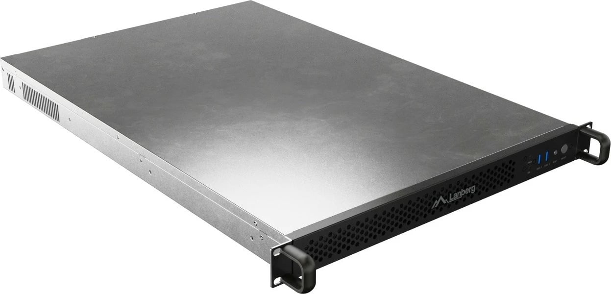 Kasë server RACK 19" 1U, Lanberg SC01-6501-12B, për E-ATX/ATX/mATX/ITX, 8x40 mm PWM, deri 6 disqe, PSU FLEX deri 330 mm, e zezë metal