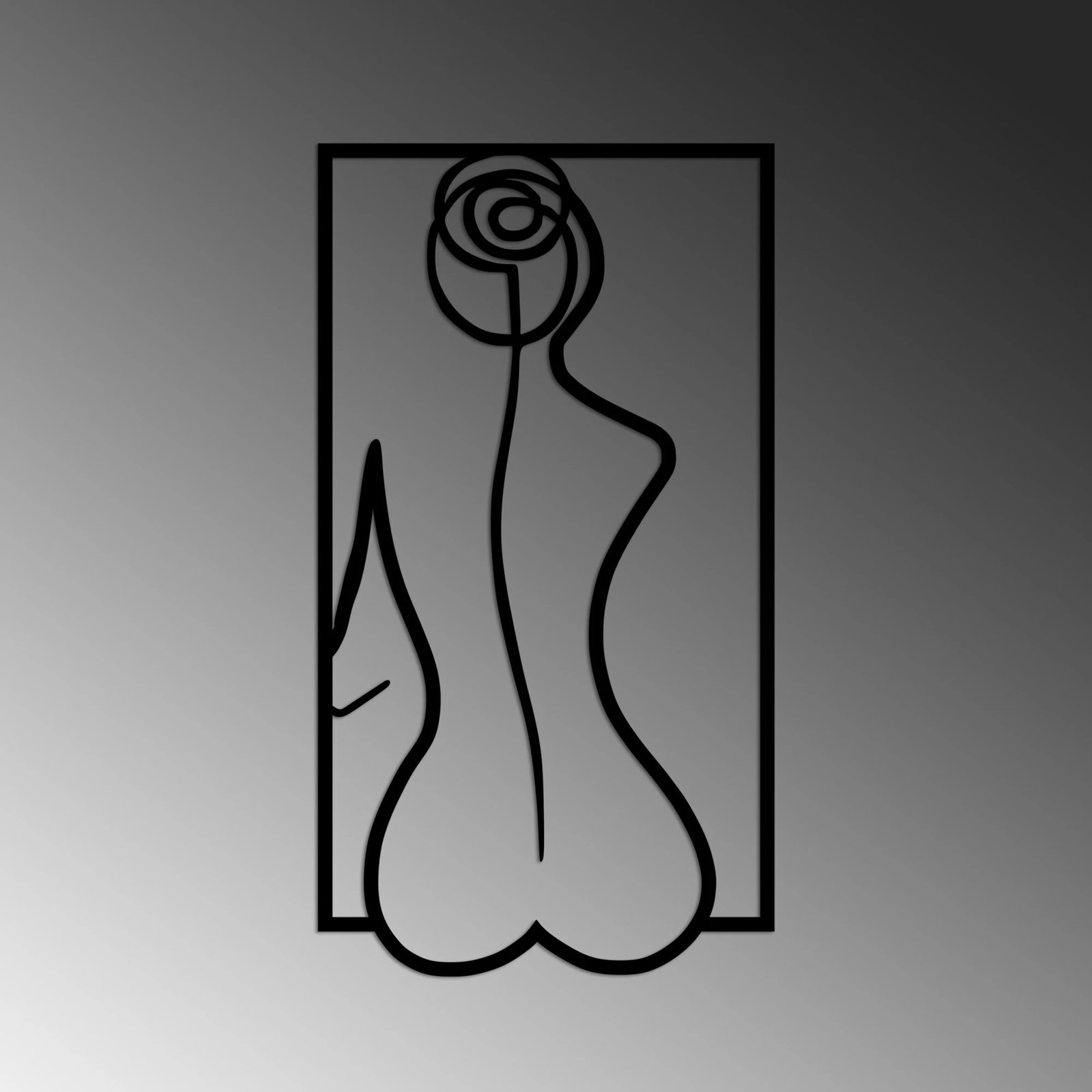 Aksesor dekorativ metalik për mur, siluetë trëndafili, Wallity, M