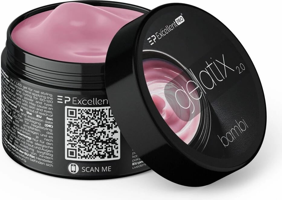 Xhel ndërtues për thonj Excellent PRO Gelatix 2.0 Bambi për femra, 50g
