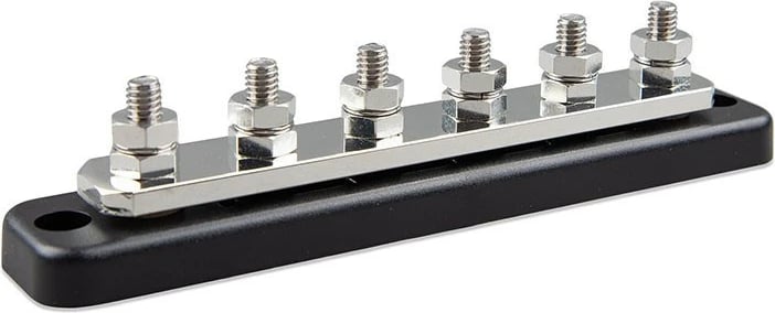 Busbar elektrik pa markë, 250A, 6 pika lidhjeje, me mbulesë