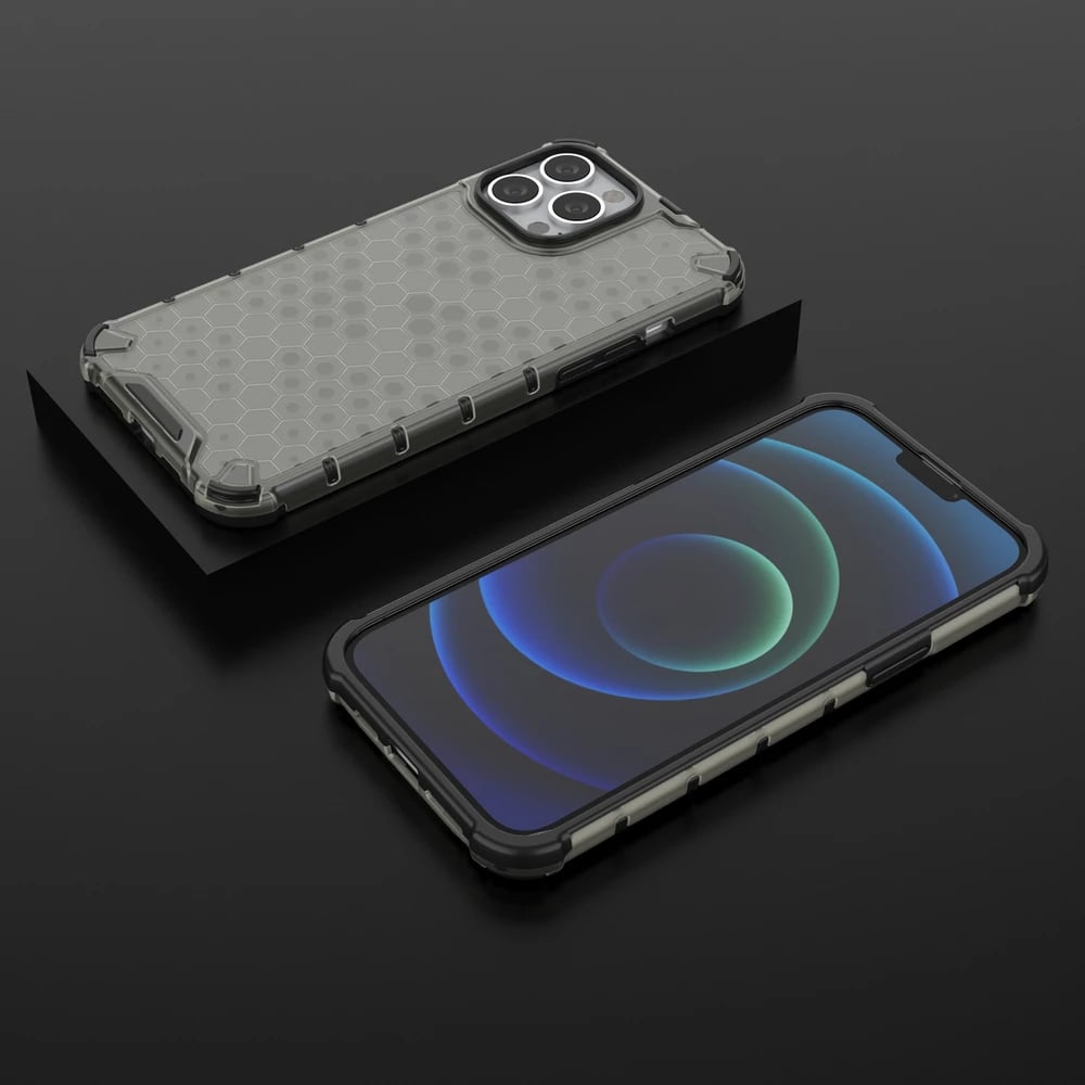 Mbështjellës Hurtel Honeycomb për iPhone 13 Pro Max, i zi